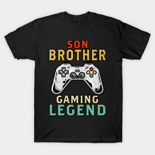 Son Brother Gaming Legend Gamer Gifts For Teen Boys Gaming T-Shirt